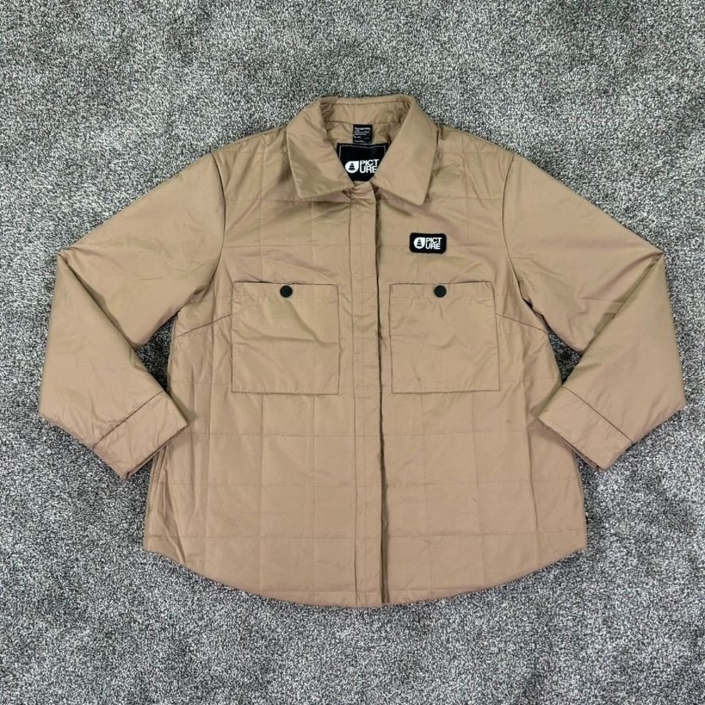 Picture Organic Clothing Casilda‎ Jacket Quilted Snap Front Beige Womens Large